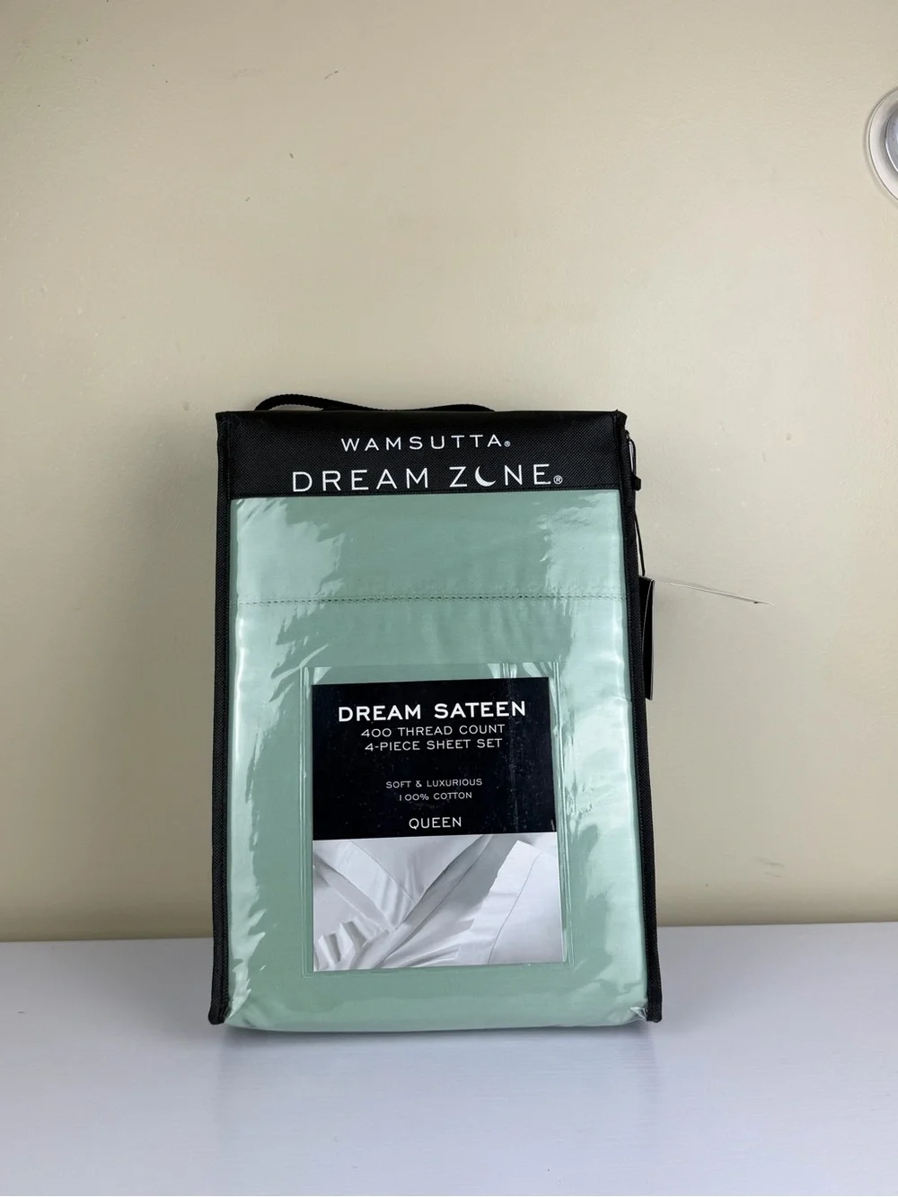 Wamsutta Dream Zone Sateen Blue 400 TC 4 Piece Queen Cotton Sheet Set